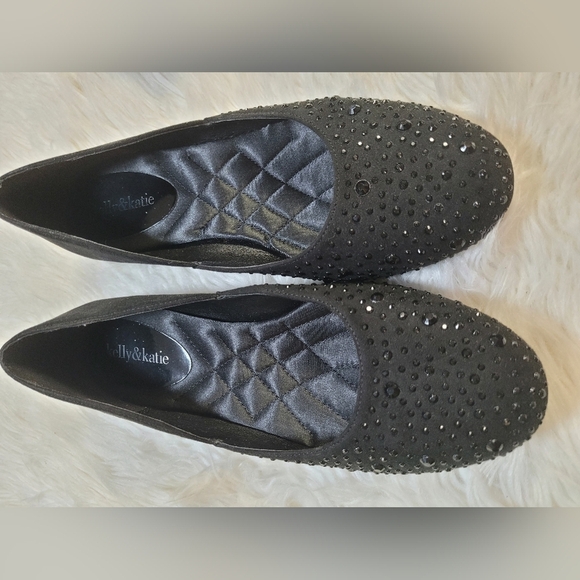 Kelly & Katie Sz 10 Black FLORENCE Beaded Ballet Flats NWB - Picture 3 of 7